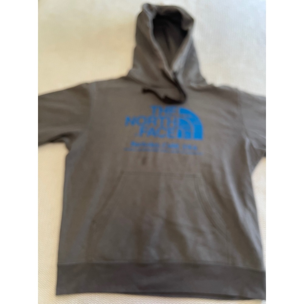 The North Face Mens Hoodie Gray Blue Berkeley Calif Graphic Pullover Large